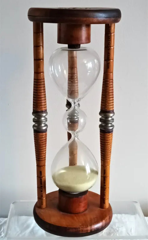 Antique Victorian Silk / Cotton Reel Sand Glass