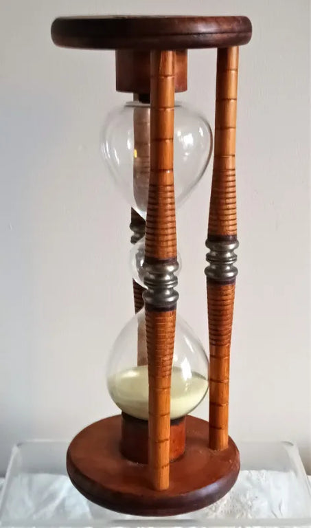 Antique Victorian Silk / Cotton Reel Sand Glass