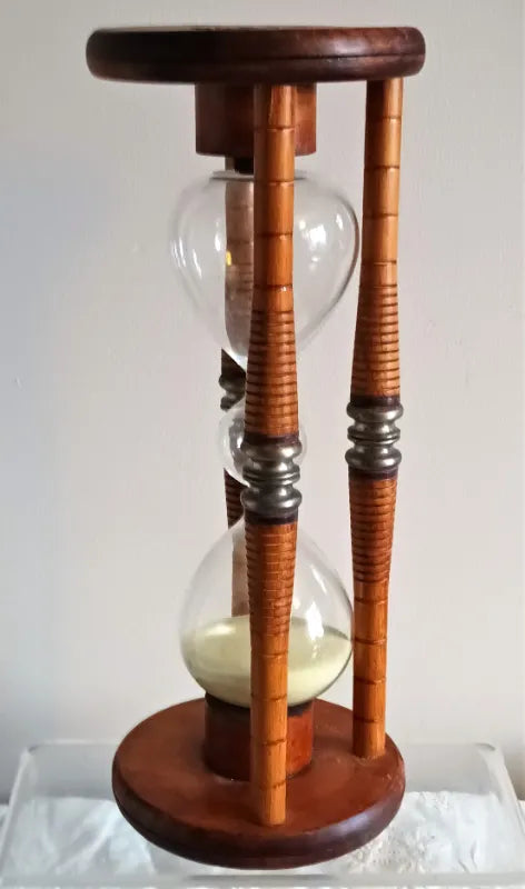 Antique Victorian Silk / Cotton Reel Sand Glass