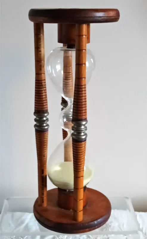 Antique Victorian Silk / Cotton Reel Sand Glass