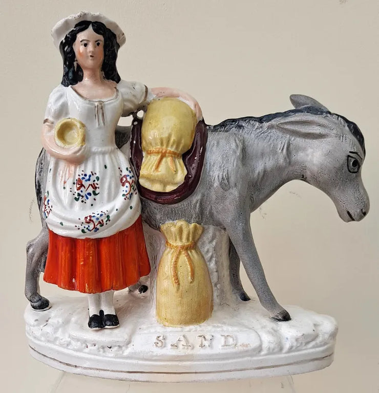 Pair of Antique Victorian Staffordshire Figures ~ 