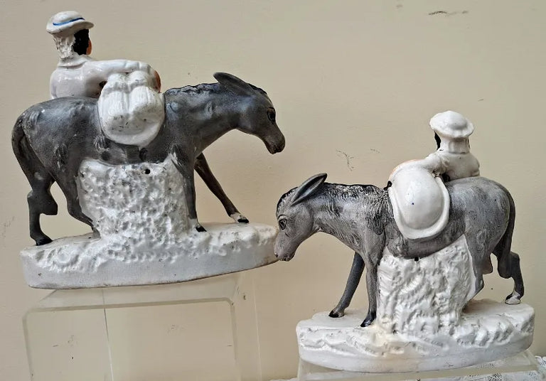 Pair of Antique Victorian Staffordshire Figures ~ 