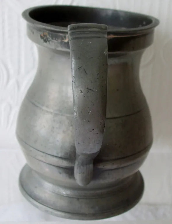 Antique Georgian Pewter Pint Baluster Measure ~ Sanders & Sons