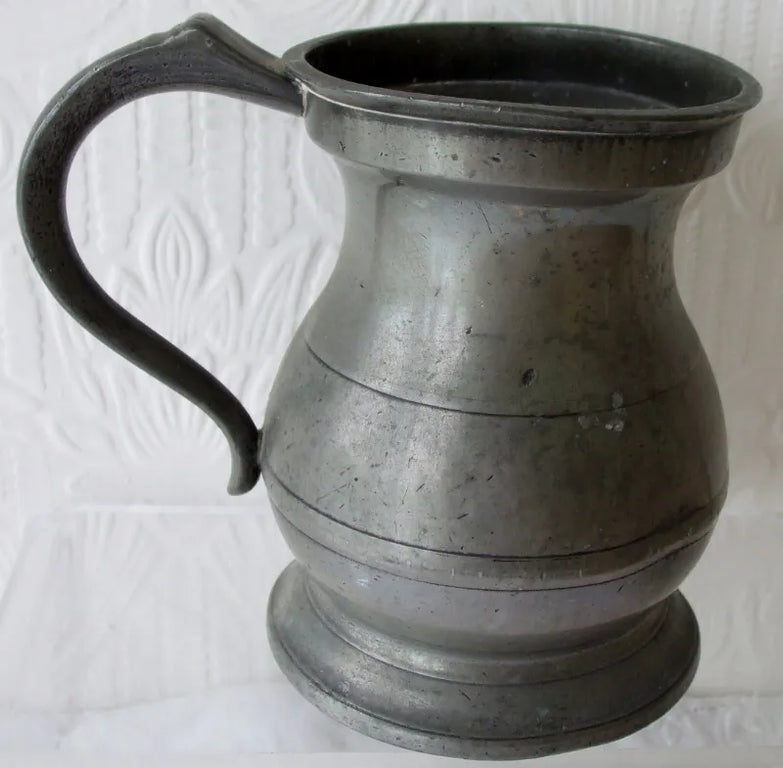 Antique Georgian Pewter Pint Baluster Measure ~ Sanders & Sons