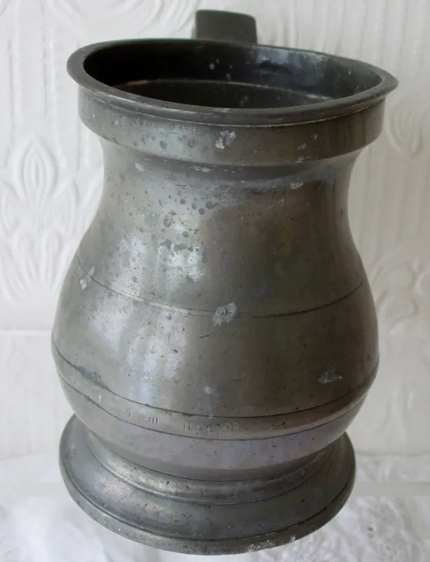 Antique Georgian Pewter Pint Baluster Measure ~ Sanders & Sons