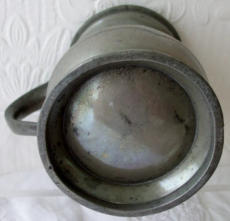 Antique Georgian Pewter Pint Baluster Measure ~ Sanders & Sons