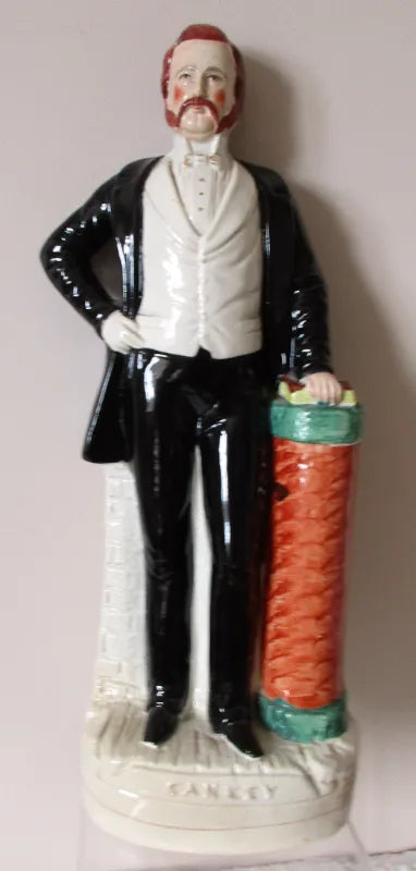 Antique English Victorian Staffordshire Pottery Portrait Figure ~ 