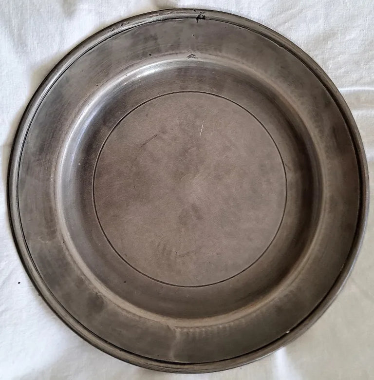 Set of 4 Antique English Georgian Pewter Plates