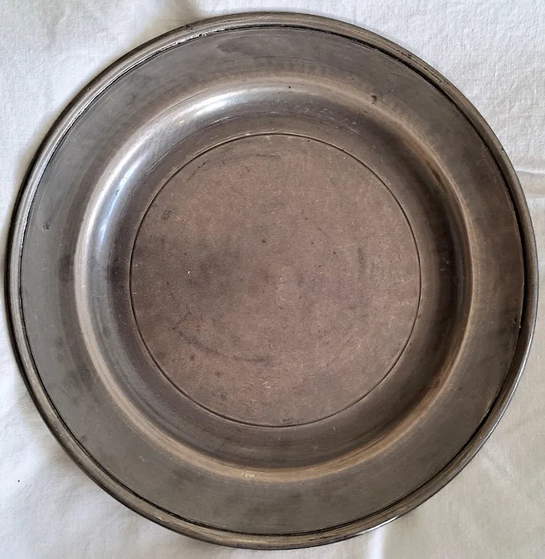 Set of 4 Antique English Georgian Pewter Plates