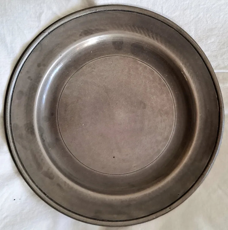 Set of 4 Antique English Georgian Pewter Plates