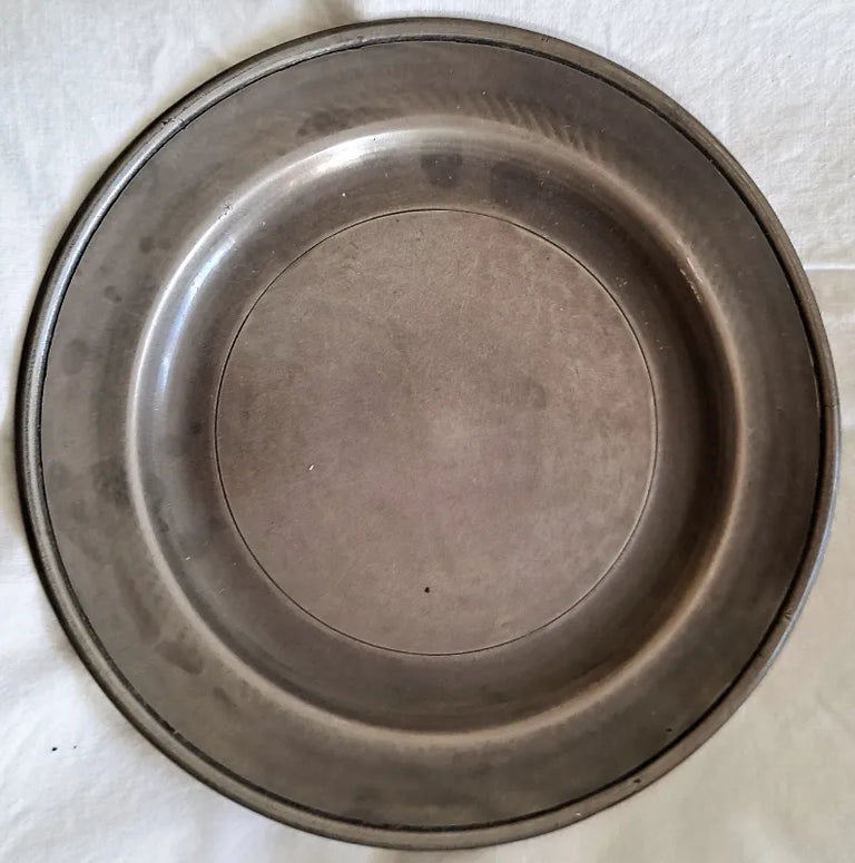 Set of 4 Antique English Georgian Pewter Plates
