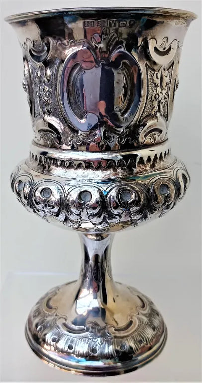 Antique English Victorian Silver Chalice / Goblet ~ Sheffield 1888