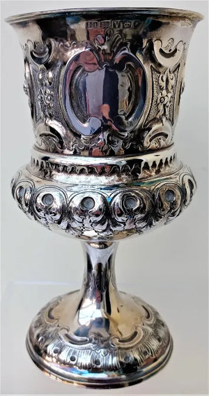 Antique English Victorian Silver Chalice / Goblet ~ Sheffield 1888