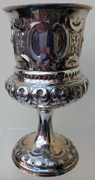 Antique English Victorian Silver Chalice / Goblet ~ Sheffield 1888
