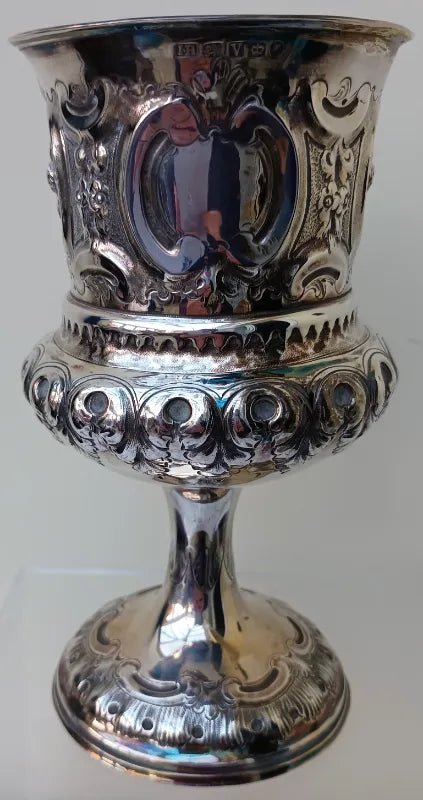 Antique English Victorian Silver Chalice / Goblet ~ Sheffield 1888
