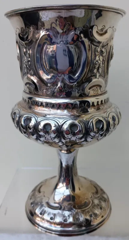 Antique English Victorian Silver Chalice / Goblet ~ Sheffield 1888