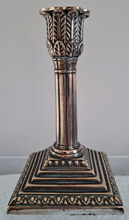 Antique Victorian Silver Plated Desk Candlestick