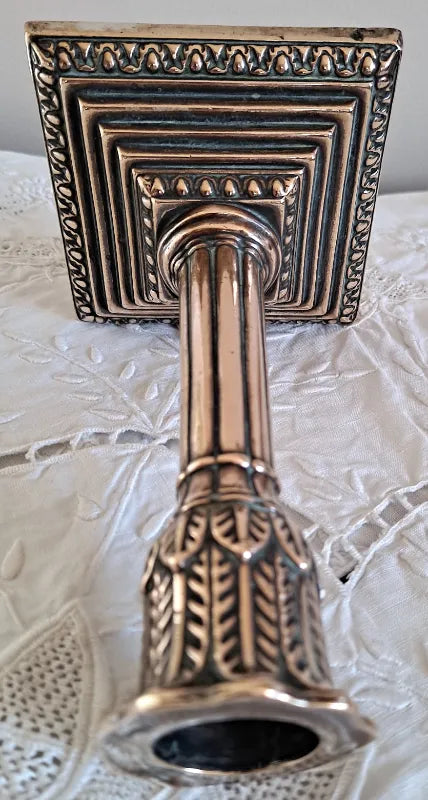 Antique Victorian Silver Plated Desk Candlestick
