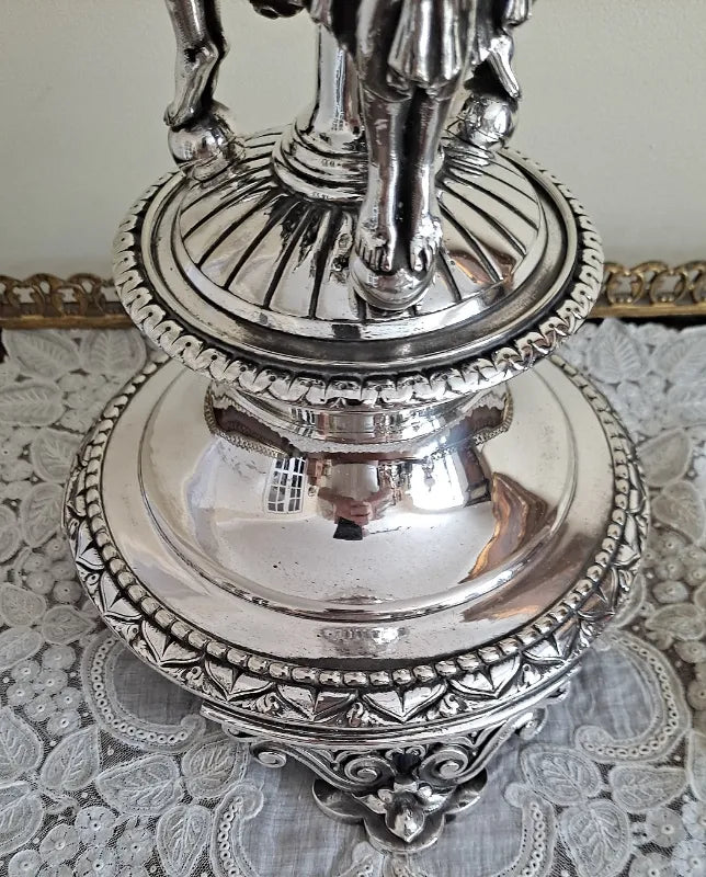 Antique Victorian Silver Plated Oil Lamp