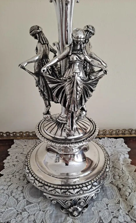 Antique Victorian Silver Plated Oil Lamp