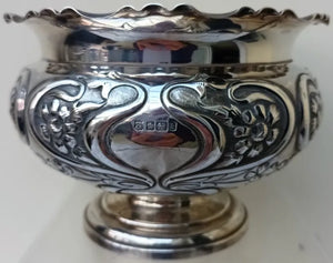 Antique "Art Nouveau" Silver Rose Bowl ~ Sheffield 1902
