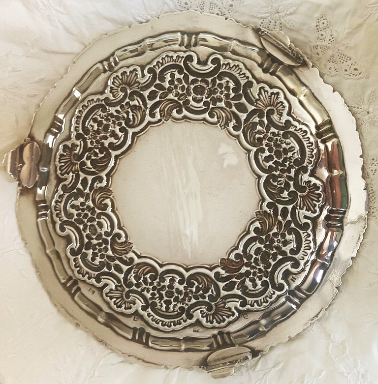 Antique English Georgian Silver Salver ~ Sheffield 1818 ~ S.C. Younge & Co.