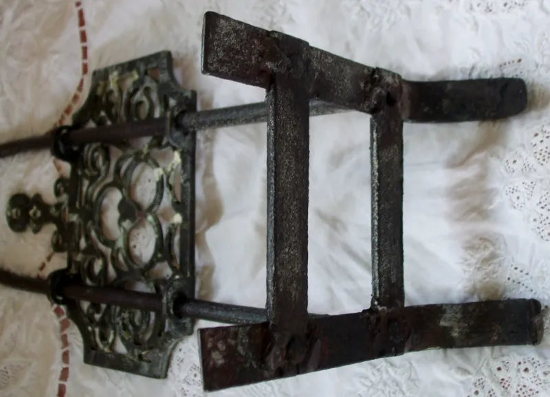 Antique English Victorian Brass & Iron Trivet