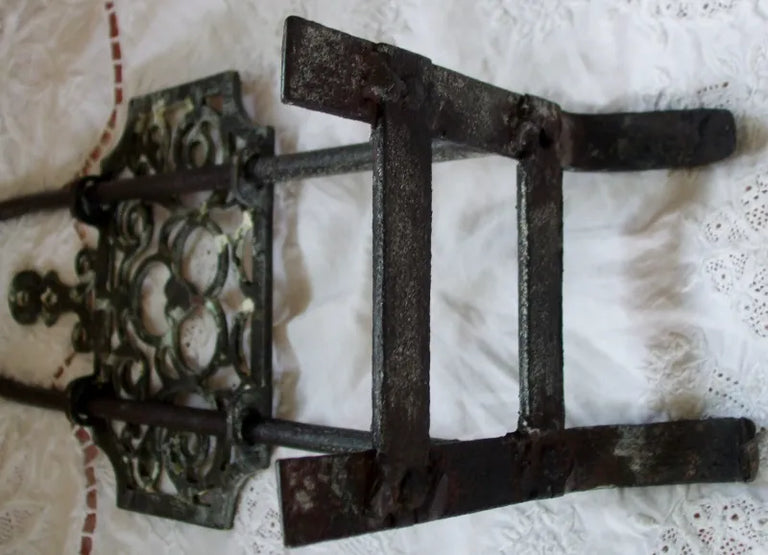 Antique English Victorian Brass & Iron Trivet