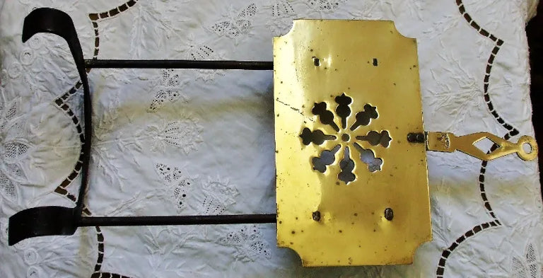Antique English Victorian Brass & Iron Trivet