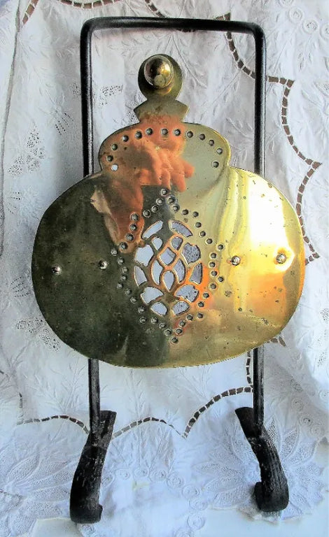 Antique English Victorian Brass & Iron Trivet