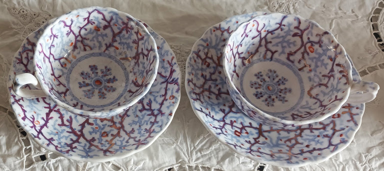Snowflake Tea Cups and Saucers 1a