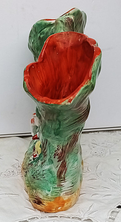 Pair of Antique Victorian Staffordshire Spill Vases