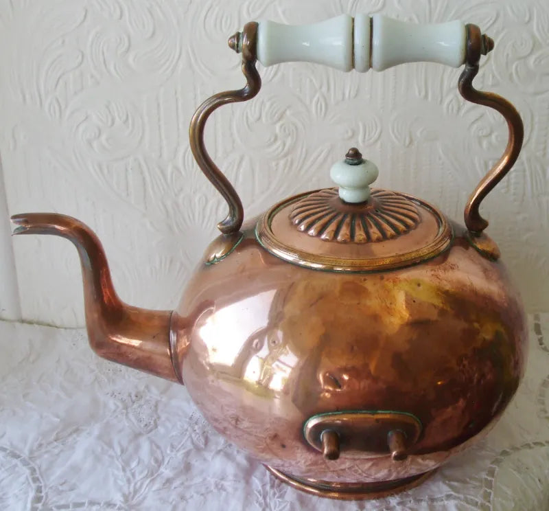 Victorian Copper Spirit Kettle, Stand & Burner ~ Mappin & Co.