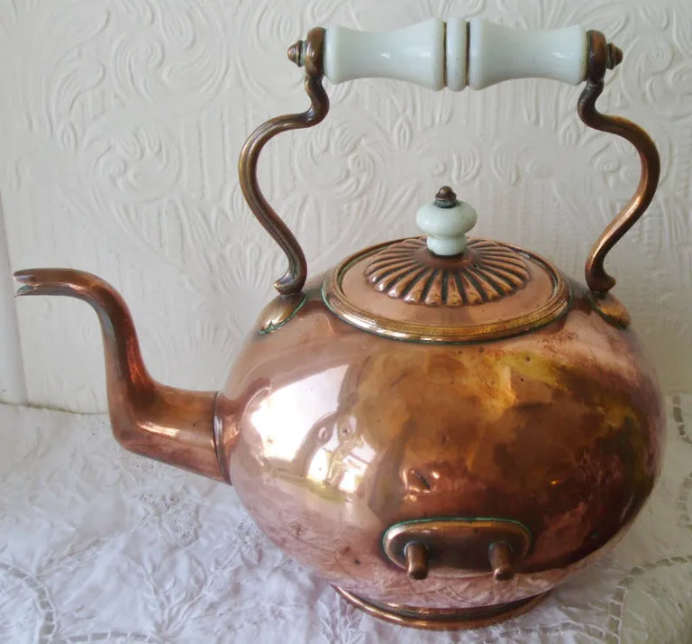 Victorian Copper Spirit Kettle, Stand & Burner ~ Mappin & Co.