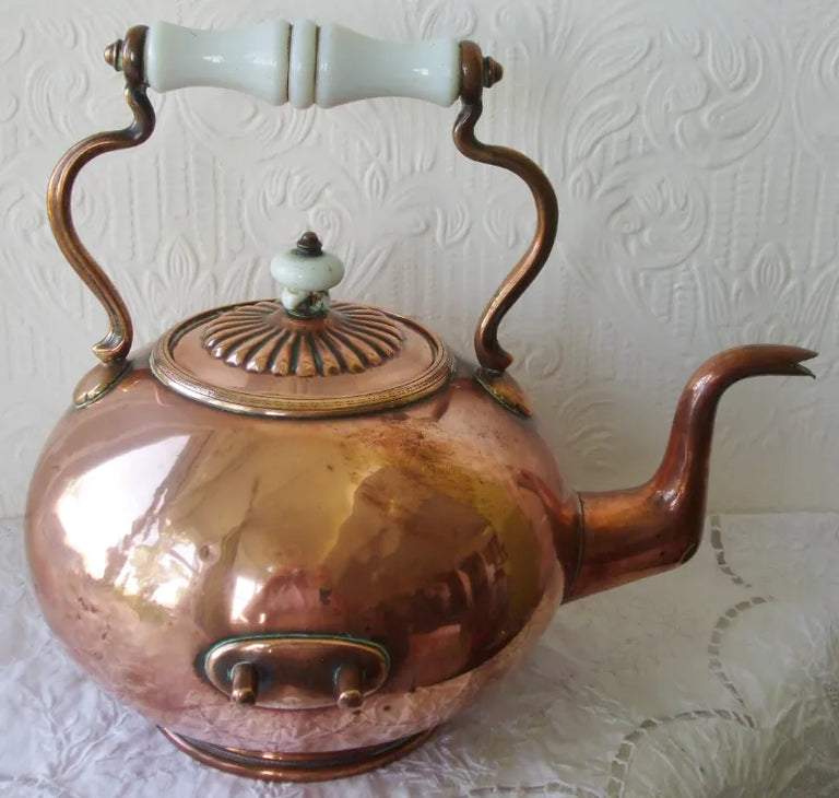 Victorian Copper Spirit Kettle, Stand & Burner ~ Mappin & Co.