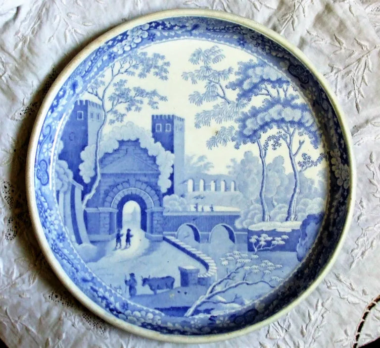Antique Georgian Blue & White Transfer 