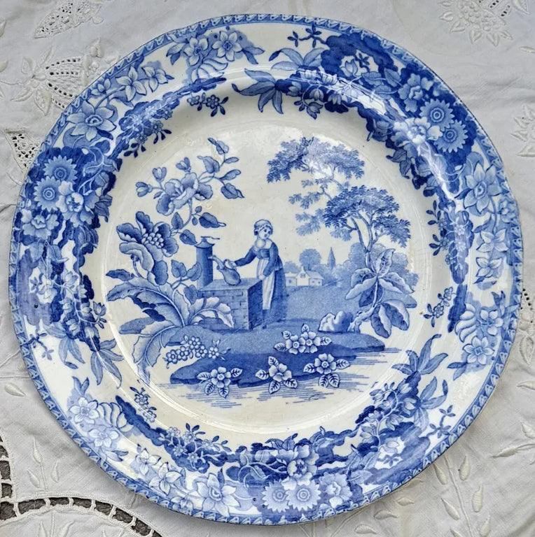 Antique Georgian Blue & White Transfer 