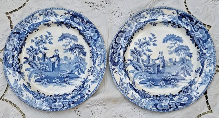Antique Georgian Blue & White Transfer 