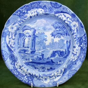 Antique Georgian Blue & White Transfer "Italian" Plate ~ Spode