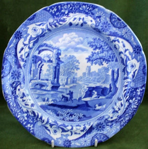 Antique Georgian Blue & White Transfer "Italian" Plate ~ Spode