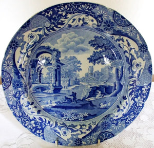 Antique Georgian Blue & White Transfer "Italian" Plate ~ Spode