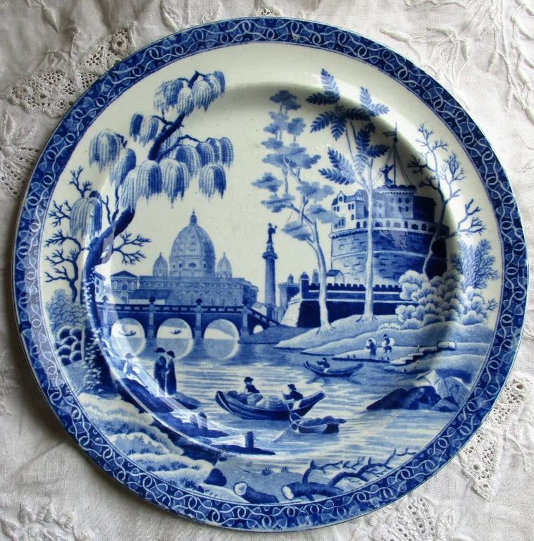 Georgian Blue & White Transfer 