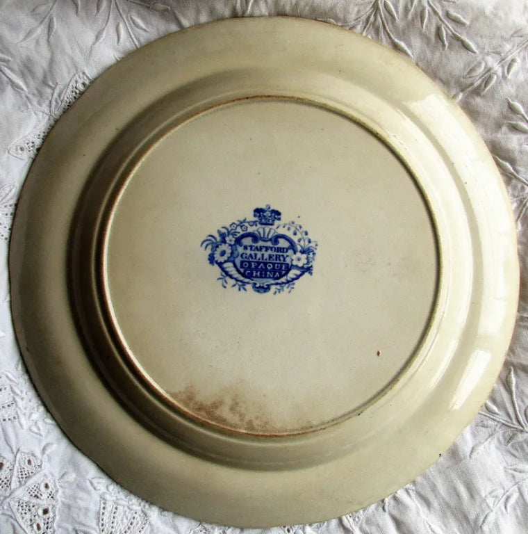 Antique Victorian Blue & White Transfer 