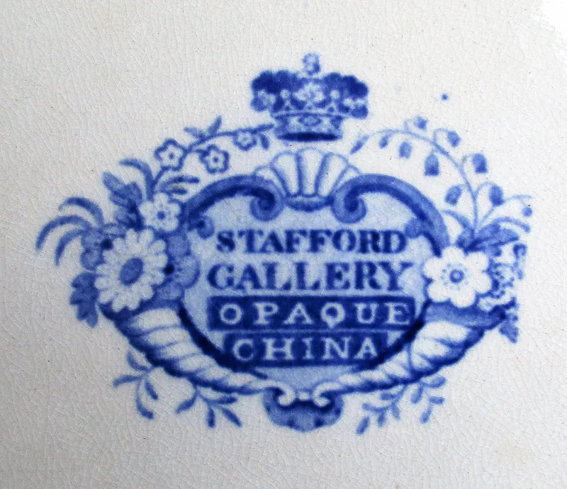 Antique Victorian Blue & White Transfer 