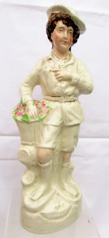 Antique Victorian Staffordshire Figure of a Gardener