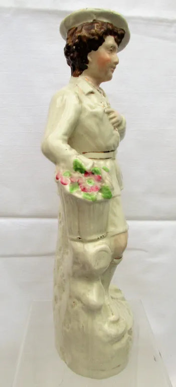 Antique Victorian Staffordshire Figure of a Gardener