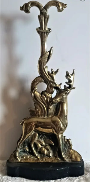 Antique Brass & Iron "Stag" Door Porter