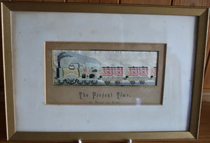 Victorian Stevengraph ~ "The Present Time 60 Miles an hour"