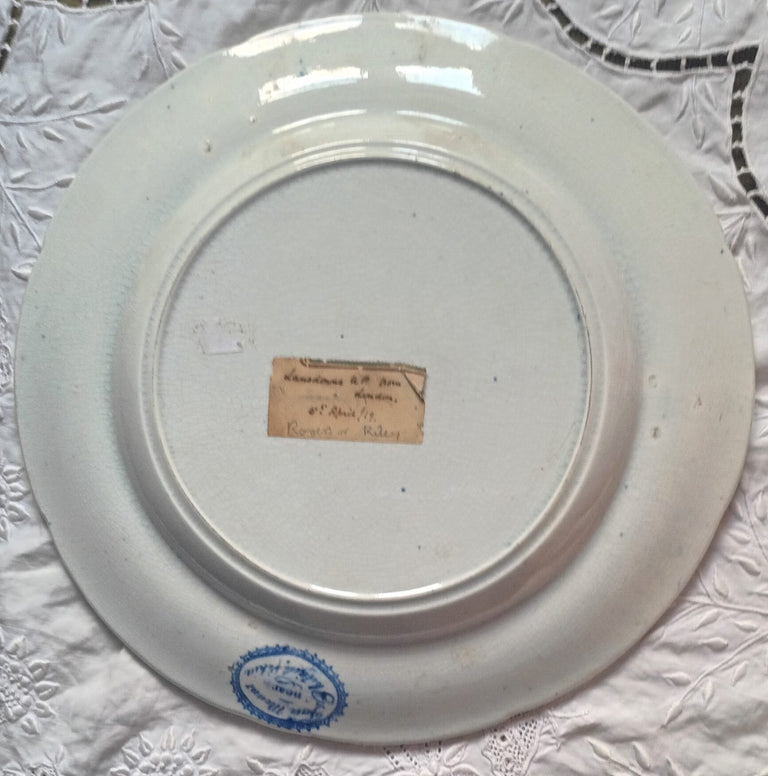 Antique English Georgian Blue and White Transfer Plate ~ 