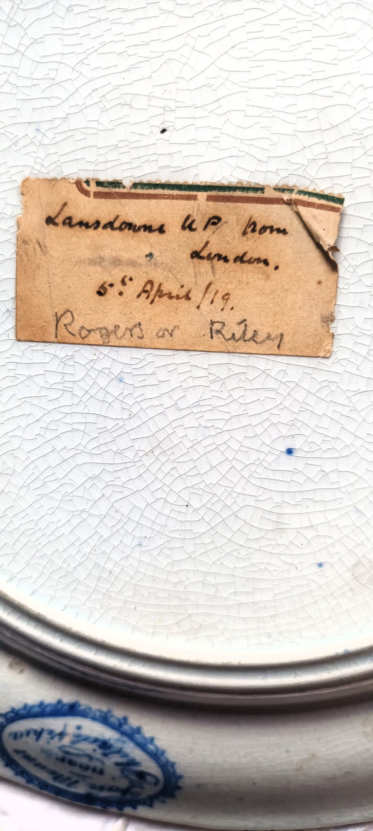 Antique English Georgian Blue and White Transfer Plate ~ 